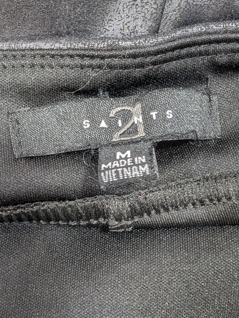 Saints 21 Faux Leather Black Sequin Front Teen Juniors Skinny Leggings Size Med - Picture 6 of 9